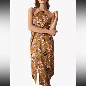 Reiss Paola Floral Printed Halter Neck Cocktail Dress